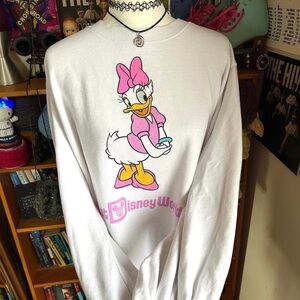 Disney White and Pink Daisy Duck Sweater
